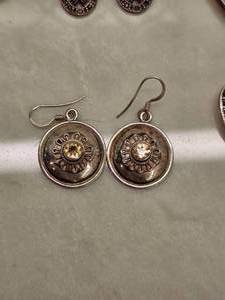 lot 9 image: Sterling Stamped Vintage Earrings & Bracelet