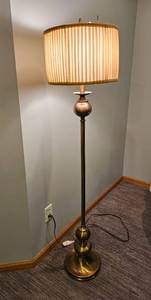 lot 43 image: Brushed Finish brass Floor Lamp