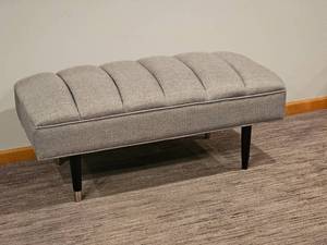lot 66 image: MCM Styling Upholstered Bench