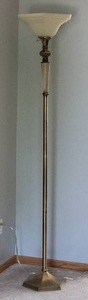 lot 74 image: Brilliant Torchiere Brass Floor Lamp