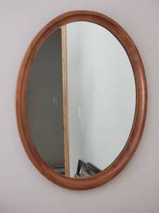 lot 63 image: Classic Wood Frame Oval Mirror