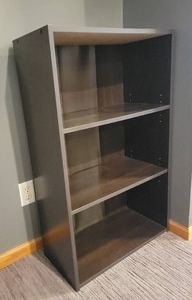 lot 61 image: Sturdy Dark Finish Bookshelf