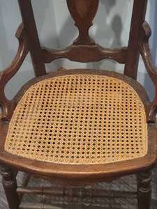 lot 31 image: Gorgeous Handcarved Antique Caned Accent Chair