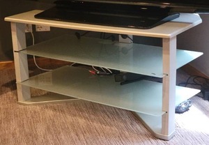 lot 77 image: Sleek Modern Glass Entertainment Stand by Z-Line Designs