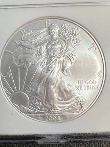 2008 AMERICAN SILVER EAGLE NGC MS69 EARLY RELEASE