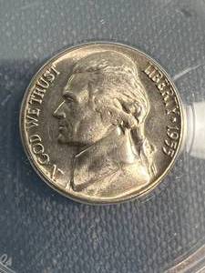1955-DS US JEFFERSON NICKEL ANACS MS65