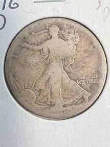 1916-D US WALKING LIBERTY HALF DOLLAR