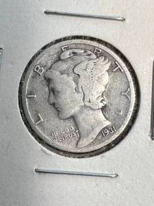 1931-S US MERCURY DIME VG