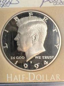 1994-S US PROOF KENNEDY HALF DOLLAR IN CASE