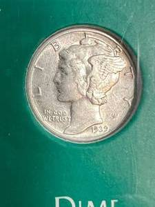 1939 US MERCURY DIME IN CASE