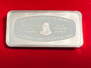 1973 FRANKLIN MINT CHRISTMAS INGOT STERLING SILVER BAR