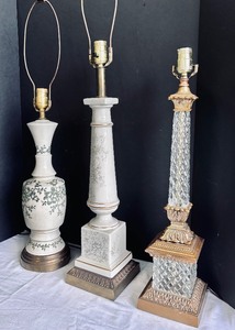 lot 92 image: Gorgeous Vintage Table Lamps with Beautiful Details