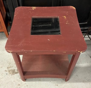 lot 60 image: Maroon Accent Table