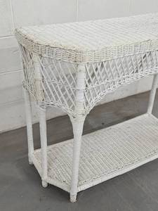 lot 41 image: Vintage Wicker Console Table