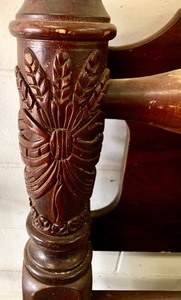 lot 33 image: Beautiful Vintage Wood Headboard