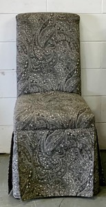 lot 35 image: Pair of Gray Patterned Dining Chairs
