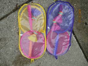 lot 13 image: (2) badminton racquet and birdie se...