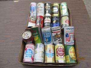 lot 62 image: (2) Flats of Vintage beer can memor...