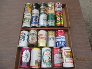 lot 64 image: (2) Flats of Vintage beer can memor...