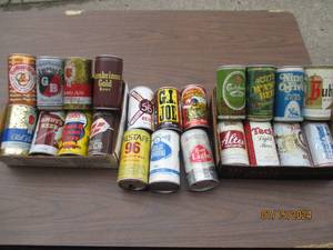 lot 65 image: (2) Flats of Vintage beer can memor...