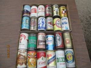 lot 66 image: (2) Flats of Vintage beer can memor...