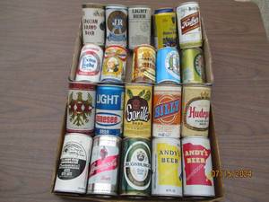 lot 67 image: (2) Flats of Vintage beer can memor...