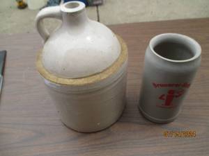 lot 107 image: Stoneware water jug Crock and tanka...