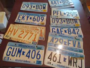 lot 157 image: Expired MN license plate Variety...