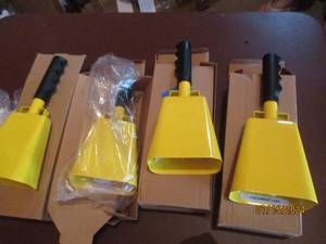 lot 159 image: Set of (4) bright yellow hand held ...