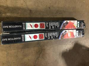 lot 9 image: Lot of 10 ft Outdoor Solar LED Offset Hanging Market Patio Umbrella in Orange  Customer Returns See Pictures