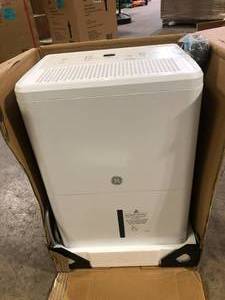 lot 22 image: GE 35 pt. Dehumidifier with Smart Dry for Bedroom, Basement or Very Damp Rooms up to 3000 sq. ft. in White  Customer Returns See Pictures