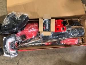 lot 32 image: Milwaukee M18 FUEL 18V Lithium-Ion Brushless Cordless QUIK-LOK String TrimmerBlower Combo Kit with Battery & Charger (2-Tool)  Customer Returns See Pictures