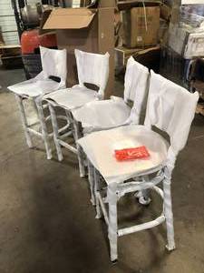 lot 6 image: Lot of  Flash Furniture 29 in. Black and Walnut Metal Bar Stool  Customer Returns See Pictures