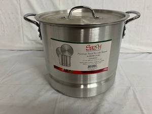 Sazon 16 Quart Aluminum Stock Pot with Steamer