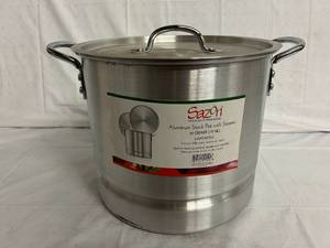 Sazon 16 Quart Aluminum Stock Pot with Steamer
