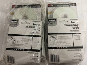2 x 6ct Packs of Scotch Double Sided Foam Mounting Tape