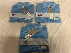 3 Cutter and Buck Light Blue Womens Polo Shirts - Size Small