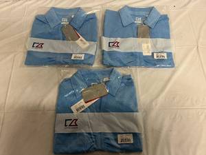 3 Cutter and Buck Light Blue Womens Polo Shirts - Size Small