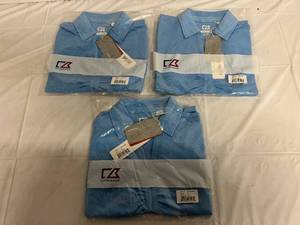 3 Cutter and Buck Light Blue Womens Polo Shirts - Size Small