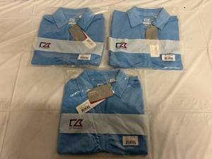 3 Cutter and Buck Light Blue Womens Polo Shirts - Size Small