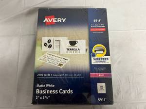 2500 Matte White Business Cards - 2x 3.5