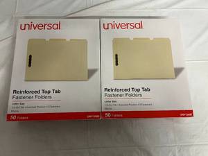 2 x 50ct Packs of Universal Reinfocred File Folders