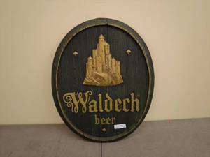 lot 72 image: Vintage Waldech Beer Wooden Sign