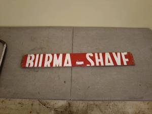 lot 98 image: Vintage Burma Shave Advertising Sign