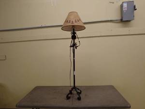 lot 107 image: Rustic Pine Tree Floor Lamp with Shade