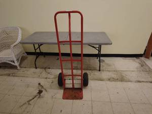 lot 110 image: Red Steel Hand Truck with Wheels