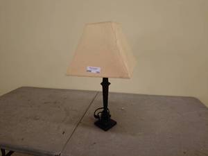 lot 124 image: Classic Table Lamp with Beige Shade