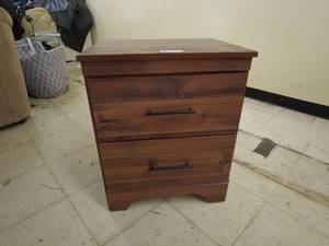 lot 136 image: Wooden Two-Drawer Nightstand