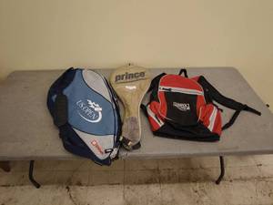 lot 194 image: Lot of Tennis Equipment - Wilson, Prince, and USTA Bags