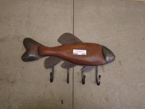 lot 222 image: Rustic Fish-Shaped Wall Hook